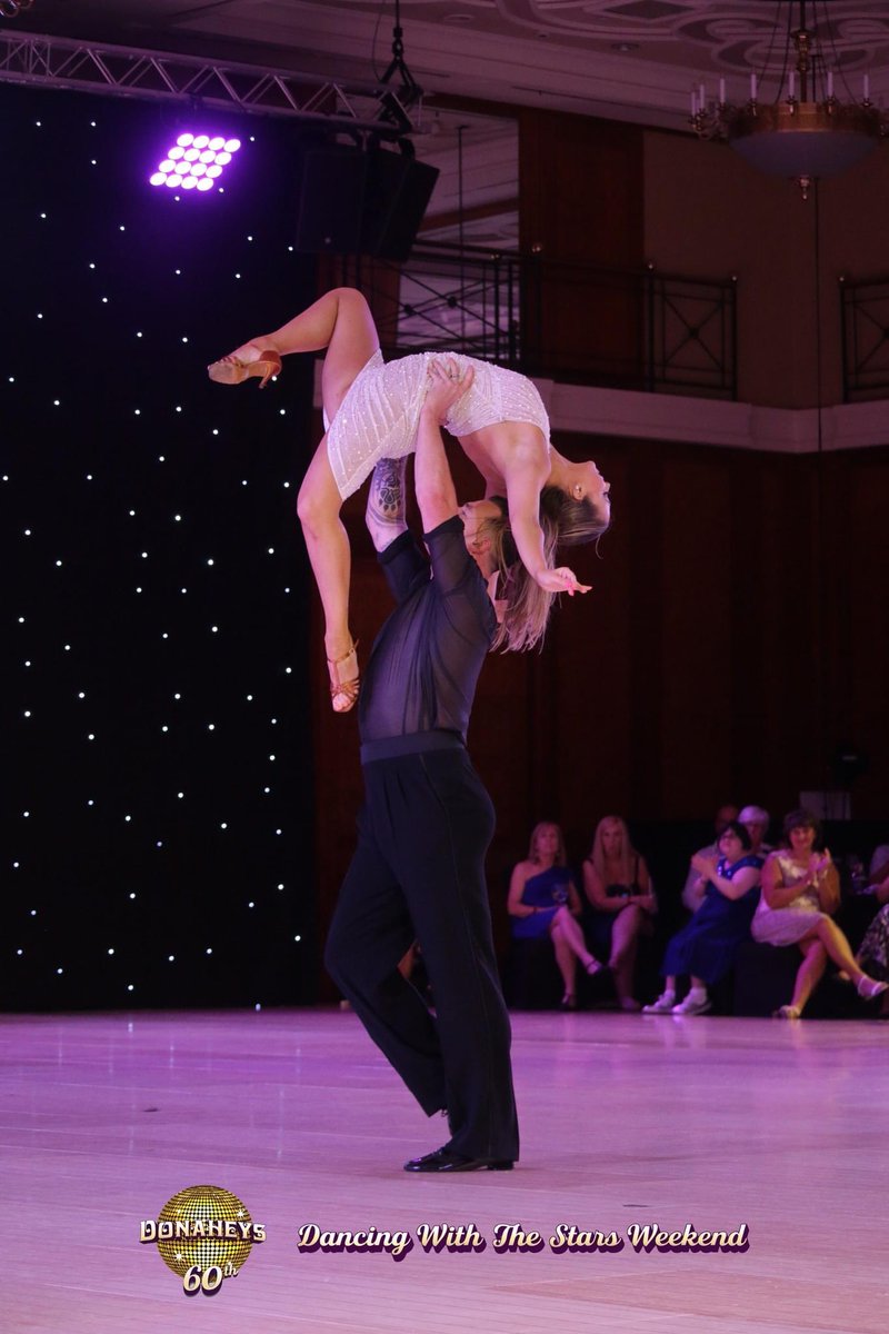 Donaheys's tweet photo. Incredible showcase from @kaiwidd and Rebecca Scott thank you so much -  What a fabulous way to open our 60th weekend! 💃 🪩 🕺 #donaheys #dancingwiththestars #danceweekend https://t.co/hqFDiYusxg