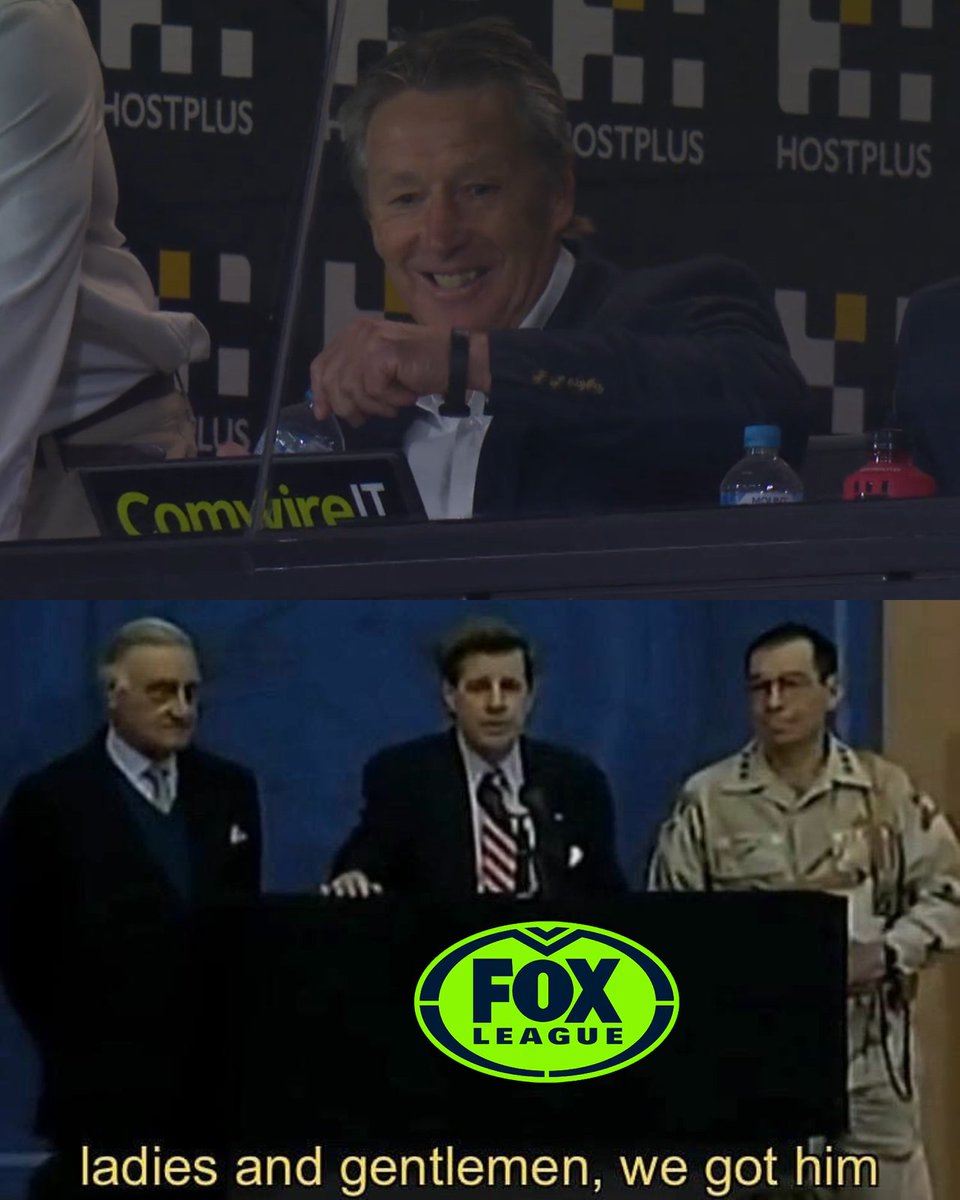 thenrlroast's tweet photo. The cameras finally caught Craig bellamy with a smile.

#NRLStormRoosters https://t.co/Q3JAMD0dUa