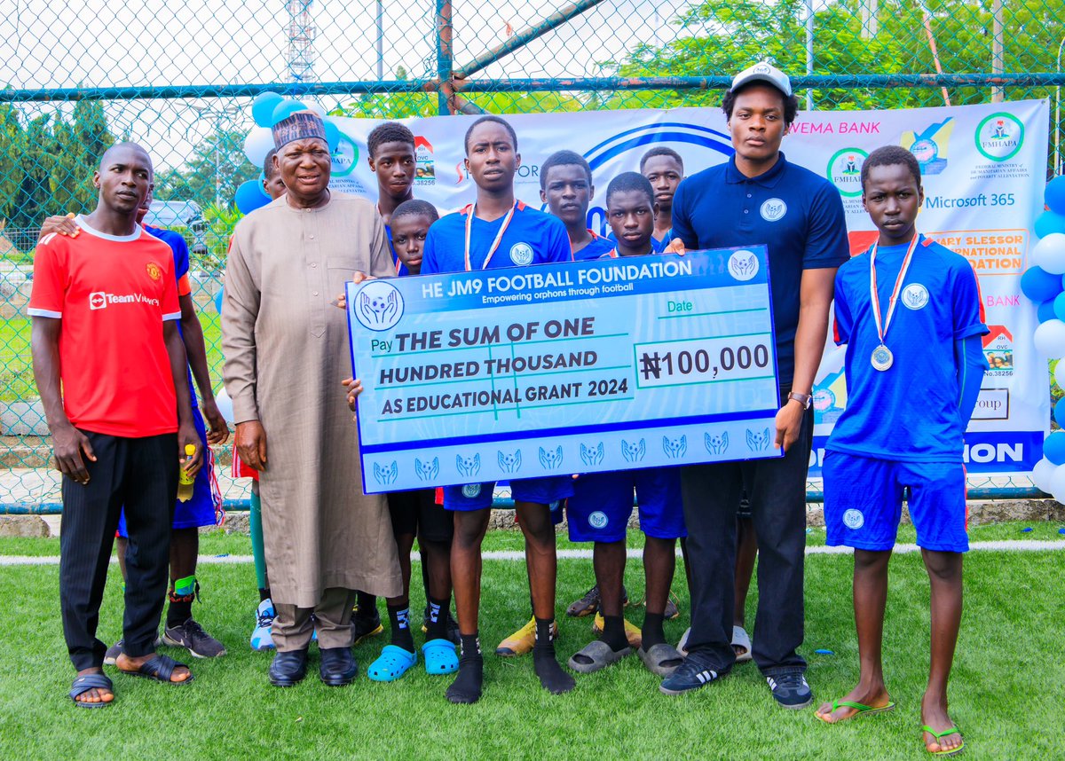 jm9foundation's tweet photo. As part of our mission, we our giving each Orphanage Home team (8 players) 100,000 NGN in educational grants

📍#socialinclusioncompetition2024

#SocialInclusionCup2024 #JM9FootballFoundation #Champions #EmpoweringOrphans #equalityorall
#socialintegration https://t.co/LpXUjtXQgn