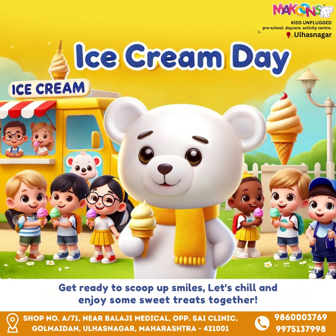 Makoonsulhasngr's tweet image. 🍦 Happy World Ice Cream Day! 🌍 Let&apos;s scoop up some smiles and sprinkles today! 
.
.
📞 For Admission enquiry, Call us at 9860003769. 🌱🤗

📍 Location: Shop No. A/71, near Balaji Medical, opp. Sai Clinic, Golmaidan, Ulhasnagar, Maharashtra 421001
.
#WorldIceCreamDay