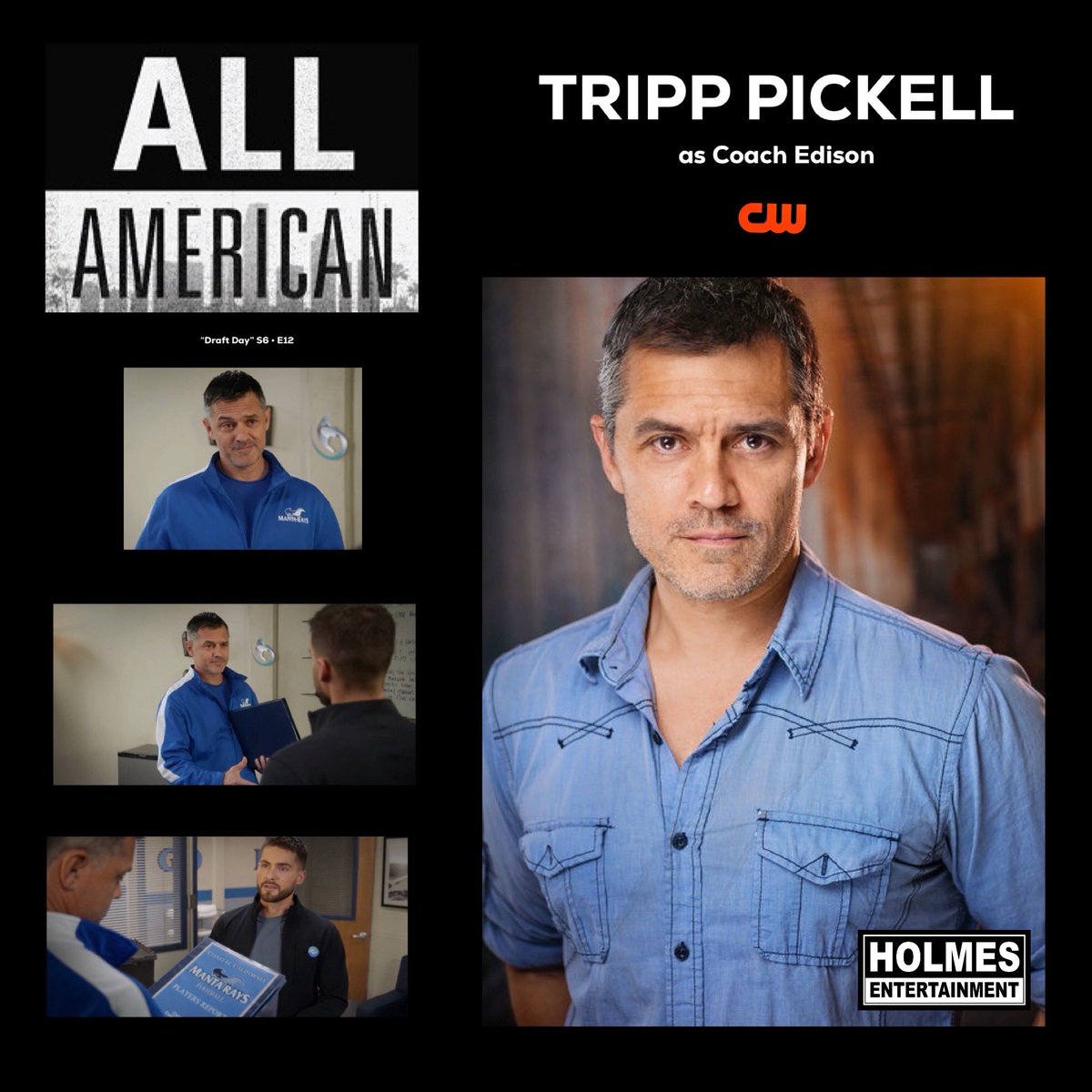 Lara_Holmes's tweet photo. #TrippPickell is #CoachEdison on @CWAllAmerican 🏈 

#Instagram https://t.co/SAowTzEJdq

@tpickell 
#AllAmerican @thecw #CodyChristian

Special thanks to Leah Daniels-Butler Casting! 🎥 @LDBCasting 

#HolmesEntertainment 
@Holmes_Ent 🎬#WeLoveOurActors 🎭

https://t.co/KhpgFY5AVk https://t.co/TQhGKBkNhd