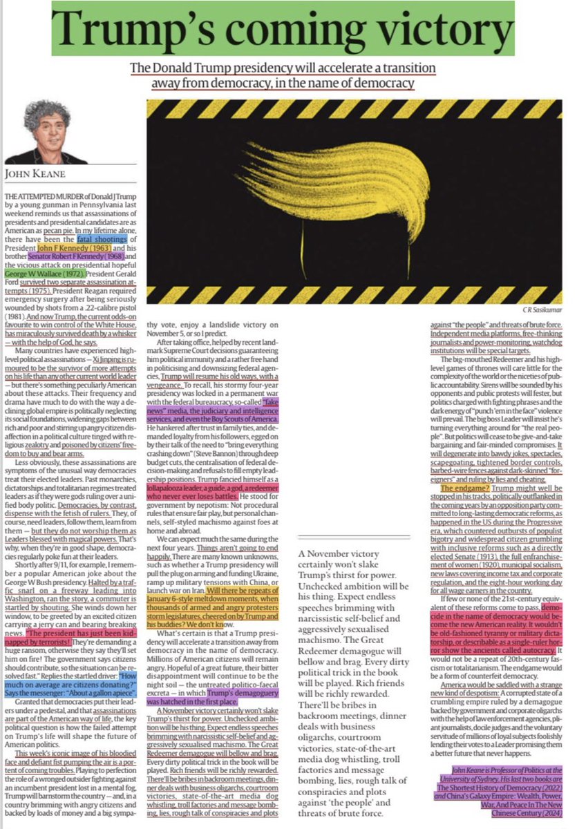 published today: my thoughts on Donald J. Trump’s coming victory and why, in the name of the American ‘people’, it will accelerate the transition towards a counterfeit, phantom democracy….
<a href="/IndianExpress/">The Indian Express</a> <a href="/realDonaldTrump/">Donald J. Trump</a> <a href="/DonaldJTrumpJr/">Donald Trump Jr.</a> @JDVance1 indianexpress.com/article/opinio…