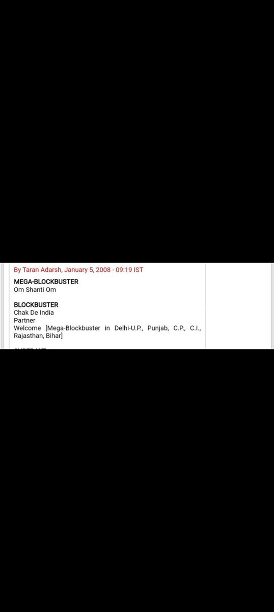 BoxOffceEmperor's tweet photo. #17yearsofPartner
Blockbuster ✅(later reduced to superhit)
Bumper opening✅
3rd highest opening✅
3rd highest weekend✅
3rd BHOTY✅
5th hgoty✅
9th movie to cross 60 cr ✅
Salman in top 3 big stars in 2007 , delayed marigold and SA sawariya didn't affected his position ✅ https://t.co/jJCCdAJI2n