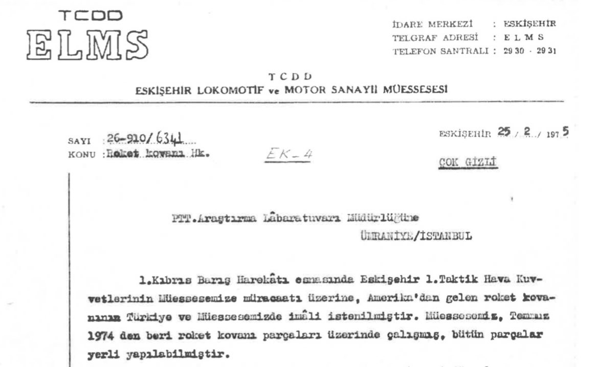 Kıbrıs Barış Harekâtı Türk savunma sanayi için de oldukça önemliydi. Türkiye’de sektörün gelişimi için tartışmalar yapılıyordu. İşte tam da bu noktada, “Yaparız.” diyebilen birileri vardı: TCDD Eskişehir Lokomotif Motor Sanayii Müessesi (ELMS)’ne harekâtın ikinci günü şifahi bir