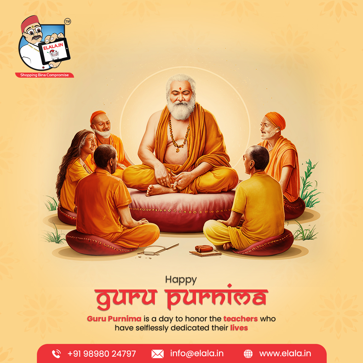 elalaindia's tweet photo. Offering prayers on Guru Purnima, honoring the guru's divine grace. #GuruPurnima #SacredTraditions #elalain #elala https://t.co/dQakoUBw9A