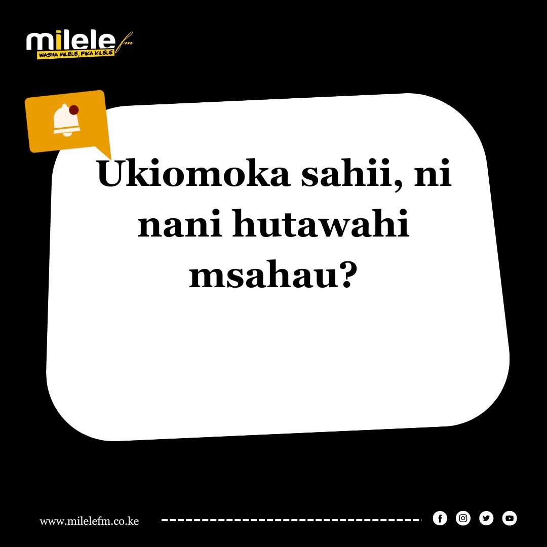 Milele_FM's tweet photo. Ukiomoka sahii, ni nani hutawahi msahau? https://t.co/Uw18o4XV6L