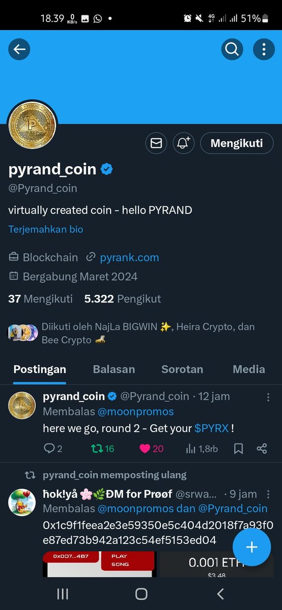 fianafiaa's tweet photo. @TheMotre @Pyrand_coin Done https://t.co/A8YCgsfU2o