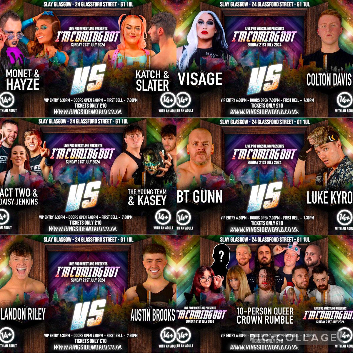 Happy Glasgow Pride🌈. 

Please see information below: 

VIP doors: 6.30PM
General admission: 7.00PM
First bell: 7.30PM

Ensure to have your tickets on view for your door, otherwise you may be refused entry🎟️. 

See y’all there🏳️‍🌈🏳️‍⚧️