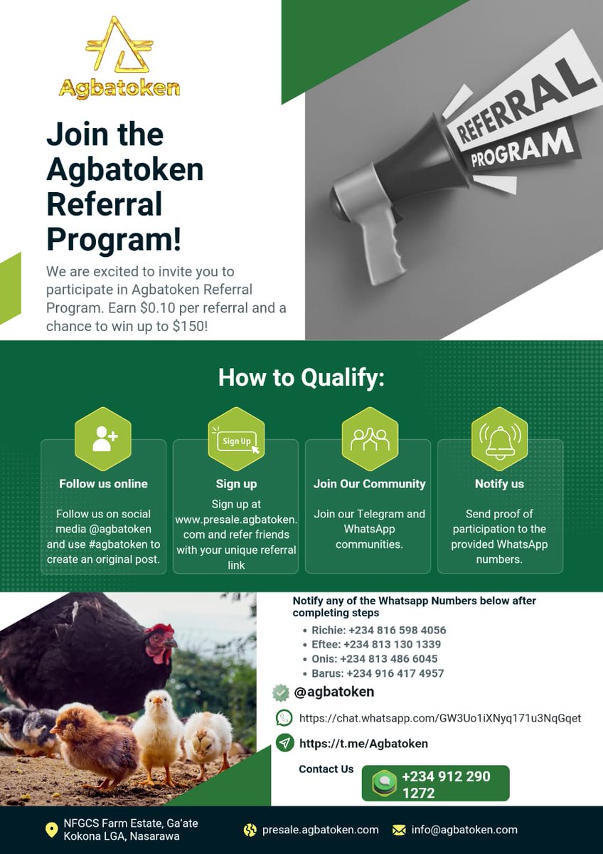 Agbatoken's tweet photo. #Agbatokenpresale: @Agbatoken AGBT is giving away 1 Solana #SOL Equivalent to $168.54 to about 15 top engagers and people at an average of $10/person.

Follow the information in the infographics below.

Stake/Subscribe/Buy/Invest in @Agbatoken here https://t.co/zCnP34u6uy https://t.co/YewarE16ZC