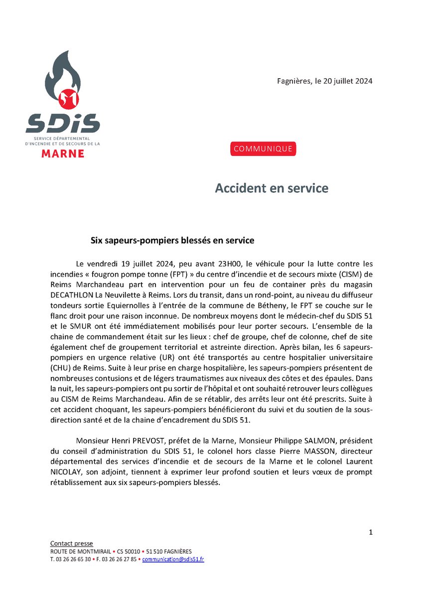 Sapeurs-pompiers de la Marne tweet media