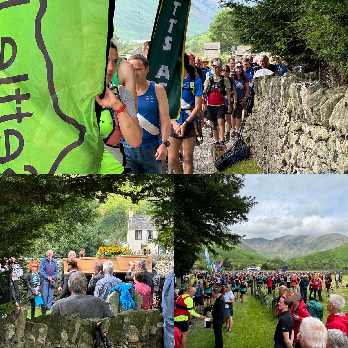 terrybnd's tweet photo. RIP JOSS NAYLOR MBE 😢🌈 A remarkable man and friend who touched and inspired so many lives as a shepherd and legendary athlete. Born and made in Wasdale and now in the heavens above his ancestral home #lakedistrict He’ll be remembered in Cumbrian history like Wordsworth, Potter, Wainwright et al.
People make places.
Places make people.
We’ll never see the likes of him again.
He really was the last of a kind in Cumbria.
Yesterday his funeral was both sombre and celebratory.
It was lovely to catch up with lots of friends across Cumbria and from afar too.
As much a social gathering as well as a send off for a legend 🥹🌈