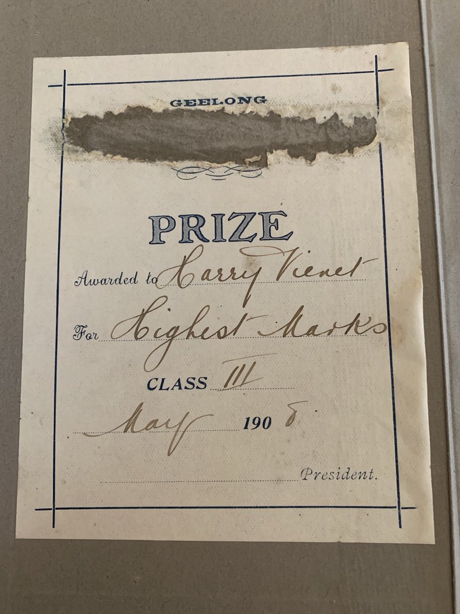 CLAN_AU's tweet image. Inside the book Kris donated to AOM was her Grandfather’s name Harry Vienet Prize 
Highest Mark’s Book was given to him at Geelong &amp;amp; Western District Protestant #Orphanage Herne Hill 
May 1908

Note orphanage details ripped out‼️
All Donations are most welcome 
#OurHistoryMatters