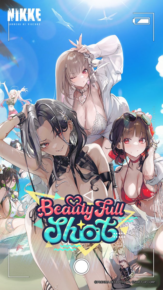 bumch_a's tweet photo. NIKKEの夏イベント「BEAUTY FULL SHOT」にて
タイトルイラストを描かせて頂きました📸
#NIKKE #NIKKE夏イベント https://t.co/kFBqCrVQHa