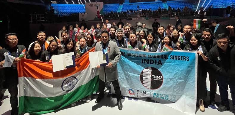 jacob_zhimomi's tweet photo. India wins two Gold Medals at the 13th World Choir Games 2024 held in New Zealand, courtesy of the Nagaland Madrigal Singers. Their heavenly symphony reverberates across the globe like a red-chested Robin that refreshes our souls at dawn like the fresh morning dew. 
Heartiest congratulations to them for bringing laurels to our country. So proud of them. God bless!
@narendramodi