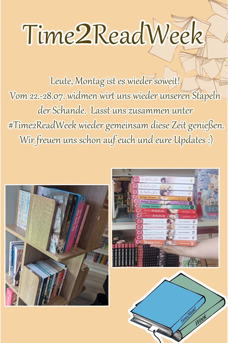 Time2ReadWeek's tweet photo. Morgen ist es wieder soweit. Die #Time2ReadWeek steht an und was das heißt wisst ihr ja.
Es heißt wieder ran an die Lesestapel.
Was liegt dieses Mal bei euch drauf? https://t.co/zpyAXhBnYa