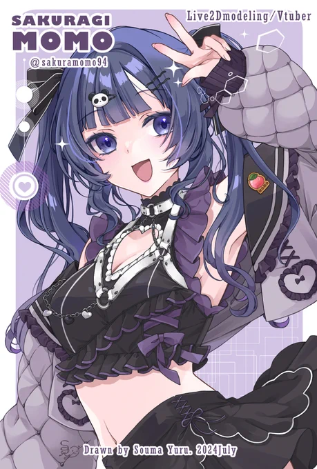 さくらぎもも【】さん描いてみましたLive2DモデラーしながらVtuber活動もしてるスゴイ方ですLive2D依頼したいな～誰か良い人いないかな～と探し中の方は固定ポストをチェックですよ～ 