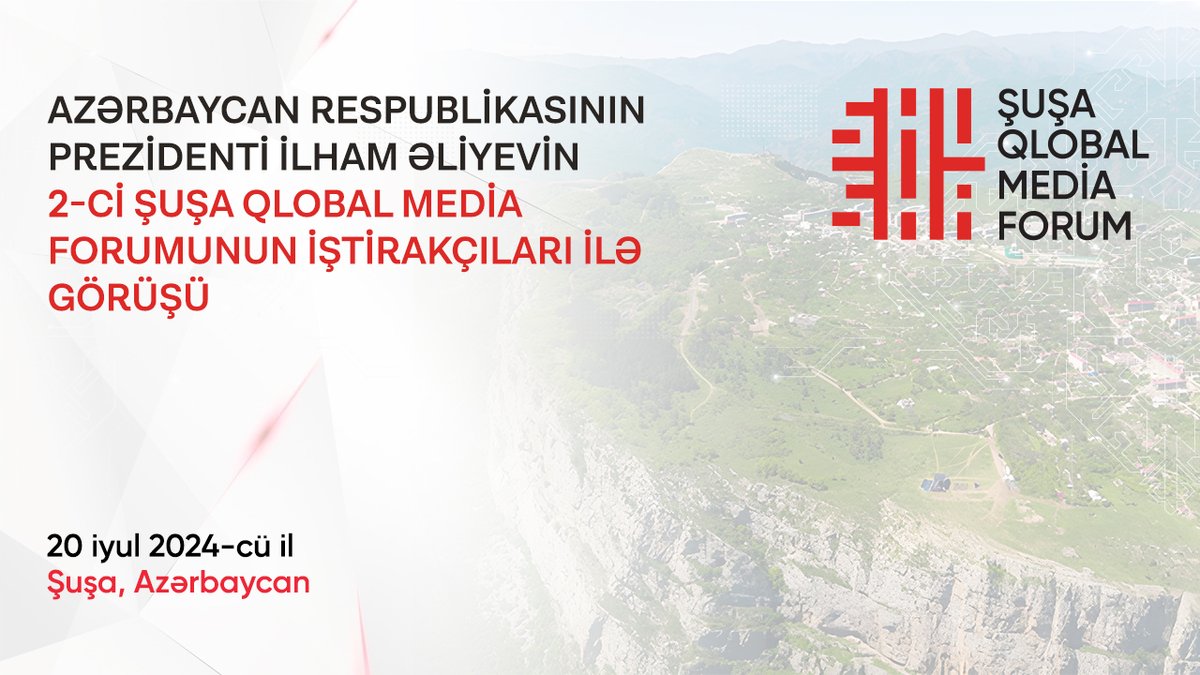 Prezident İlham Əliyevin 2-ci Şuşa Qlobal Media Forumunun iştirakçıları ilə görüşü
#ShushaGlobalMediaForum
youtube.com/live/RRk1o4Kiy…