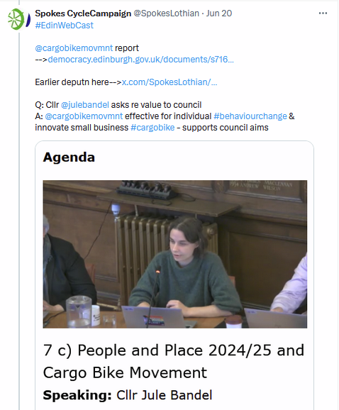 SpokesLothian's tweet photo. @julebandel 🌟No wonder we saw such articulate and constructive contributions by Cllr @julebandel at @Edinburgh_CC #TransportCommittee!
@KayleighFONeill https://t.co/eYytWEgkF3