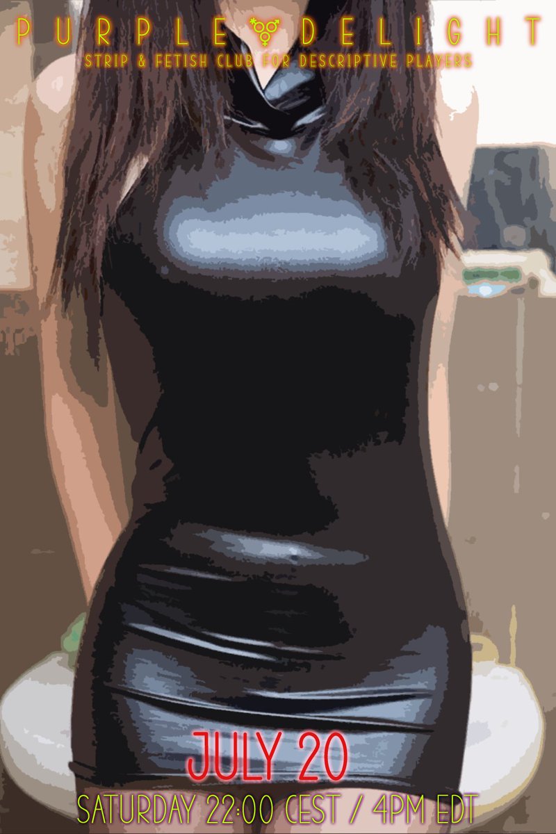 It is summer time!
And black goes so well with summer.
Especially at the Purple Delight.
Tonight from 22:00 CET / 4pm EST.

#3dxchat #strip #fetish #bdsm