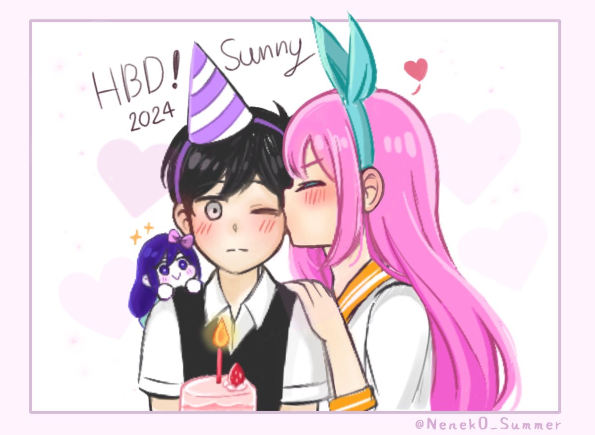 Nenek0_Summer's tweet photo. Happy Birthday Sunny! Take your present ☆～(ゝw ∂)💝✨

It’s so fun drawing on Whiteboard with everyone ✨ here is my piece (with some edits) Enjoys!

#OMORIFANART #OmoriSunny #OMORIsunburn https://t.co/6cH2JV7Llb