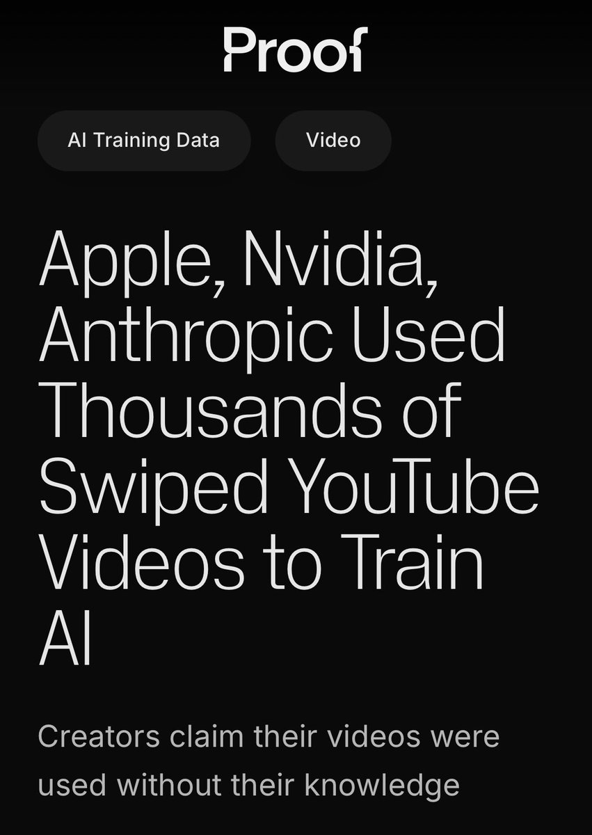 MyNameIsByf's tweet photo. I’m not a fan of AI and it’s current trend of becoming a lame replacement for creatives of all stripes that is putting people out of a job.

Even less of a fan of how one of my biggest pieces of content was used to fuel it, without my consent. Like seriously… what the hell… https://t.co/8irX0SgUm5
