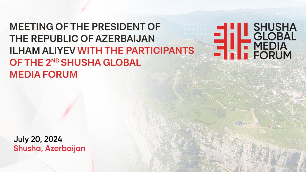 Meeting of the President Ilham Aliyev with the participants of the 2nd Shusha Global Media Forum
#ShushaGlobalMediaForum
youtube.com/live/RRk1o4Kiy…