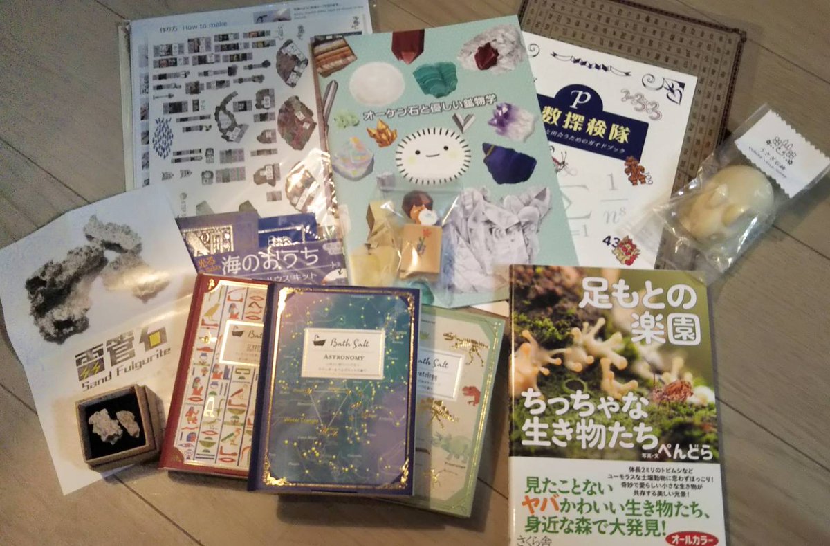 azusa_2005's tweet photo. 今日の戦利品。
買えなかったものは明日！

#うさぎ石鹸（@UsagiSekken）さん
#豆本ドールハウス（@mame_lili_lily）さん
#ぺんどら（@100legs_NP）さん
#シカクガング（@shikakugangu）さん
#GreenFlash（@greenflash_inc）さん
#博物ふぇす収穫祭 
#博物ふぇすてぃばる10 https://t.co/jD0WogmItx
