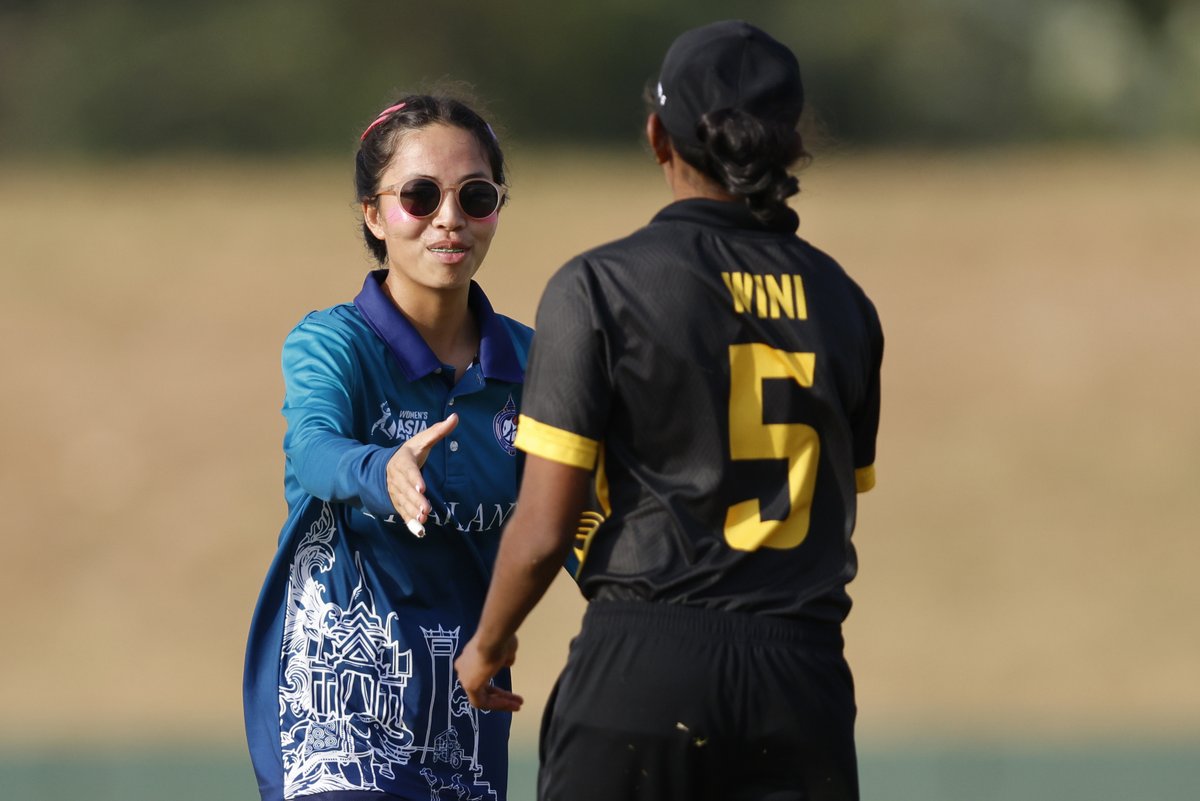 airnewsalerts's tweet photo. Women's Asia Cup T20 Cricket๐:
Thailand defeat Malaysia by 22 runs at Rangiri Dambulla International Cricket Stadium in Sri Lanka.
Final Score:
THAIW 133/6 (20)
MLYW 111/8 (20)
#WomensT20AsiaCup | #WomensAsiaCup #AsiaCup2024 | #MASvsTHA | #WomensAsiaCup2024