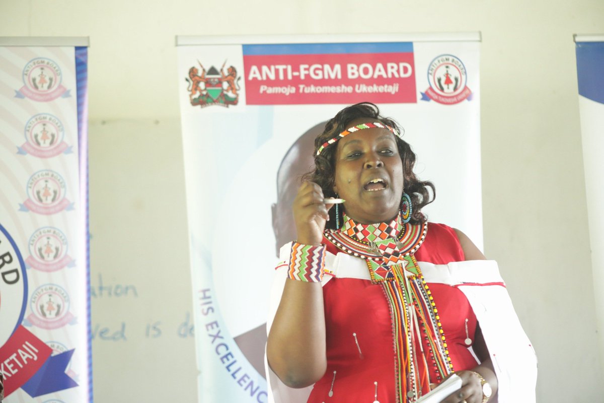 AFGMBoard's tweet photo. Anti-FGM Board CEO Bernadette Loloju speaks on Friday, July 19, 2024, at Mt. Elgon, Bungoma County, during an engagement with the Sabaot Council of Elders ahead of the signing of the Sabaot Men’s Declaration against FGM.  #EndFGM #PamojaTukomesheUkeketaji https://t.co/snUS1a67V2