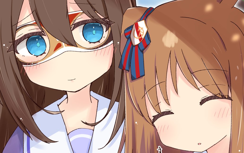 エルコンドルパサー(ウマ娘) ,グラスワンダー(ウマ娘) 「ねぷてぃさんのエルグラ合同に参加させて頂いてます!!エルグラ描くの楽しかったです」|りで🌿のイラスト