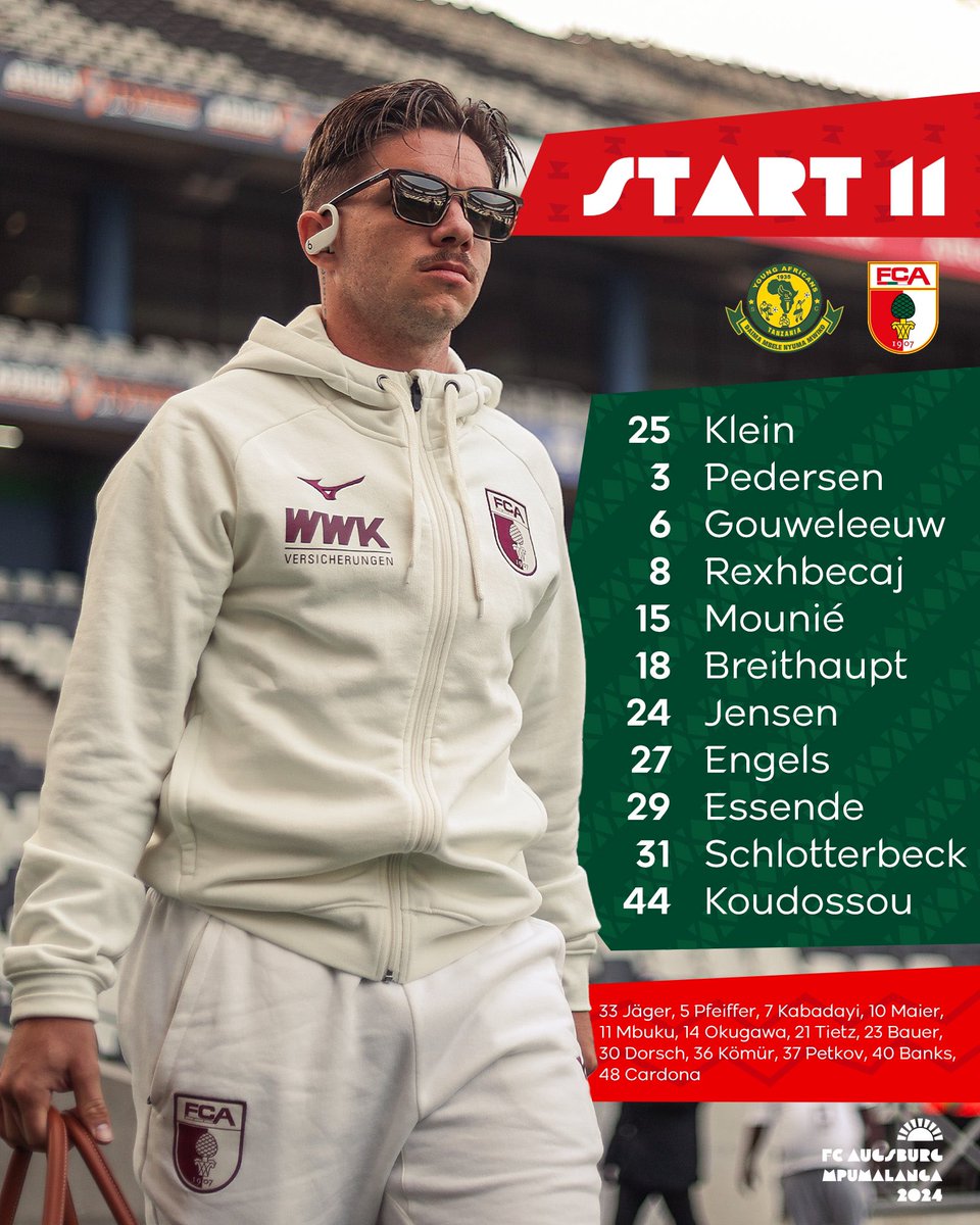 FCAugsburg's tweet photo. Unsere Start1๏ธโฃ1๏ธโฃ fรผr #YSCFCA! ๐ #FCAinMpumalanga https://t.co/JOGrx2mL3w