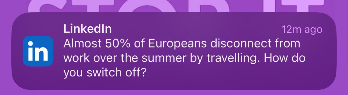 I wonder if ⁦<a href="/LinkedIn/">LinkedIn</a>⁩ was all like how can we get people to unsubscribe from notifications