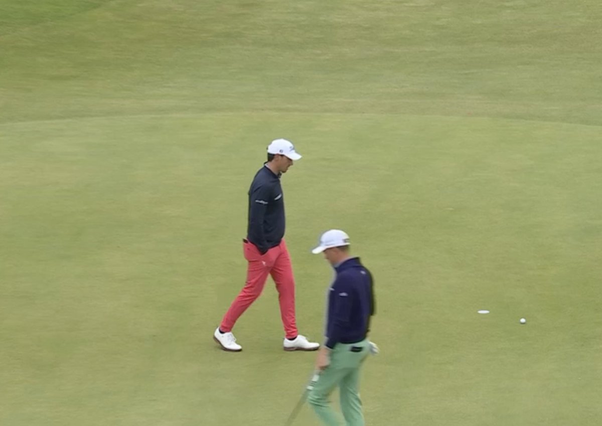 Wonderful pants battle going on in the day's top game-within-the-game.