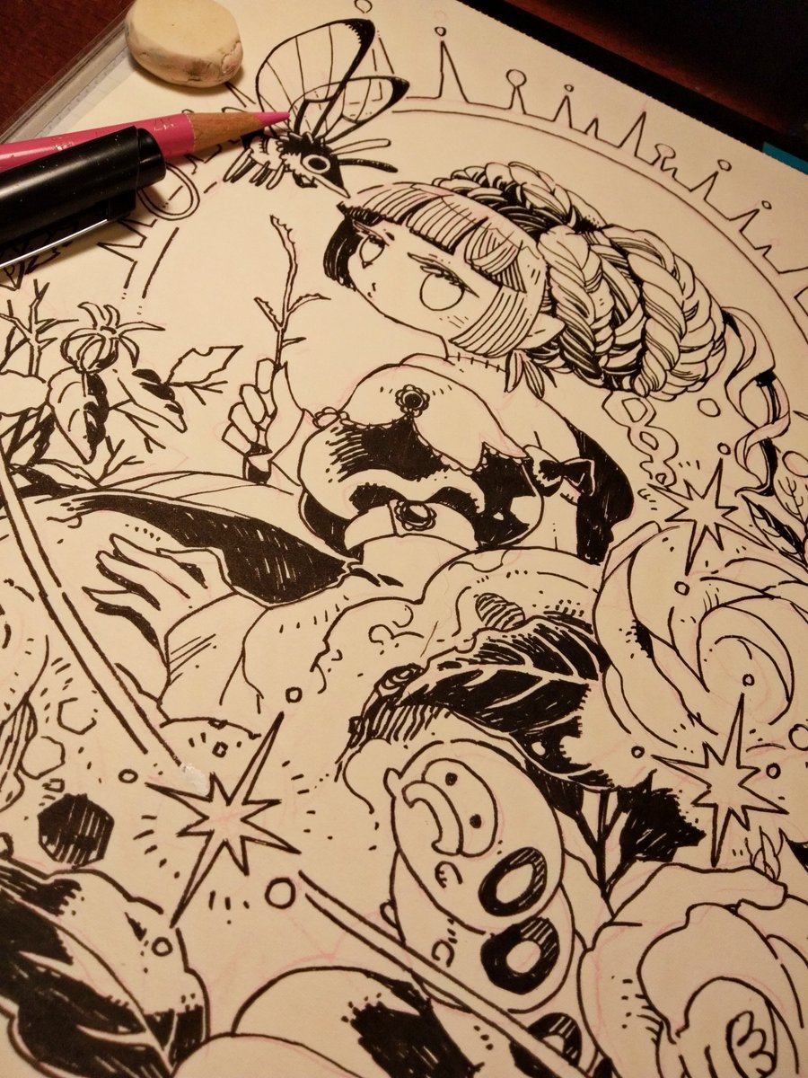 沢山RTありがとごじます!!
アバターモンモンばかりでなくたまにはヒトガタのものも描きます!!!!

紙 ファブリアーノ
ペン 呉竹
下絵 アーテレーズカラー(ピンク) 