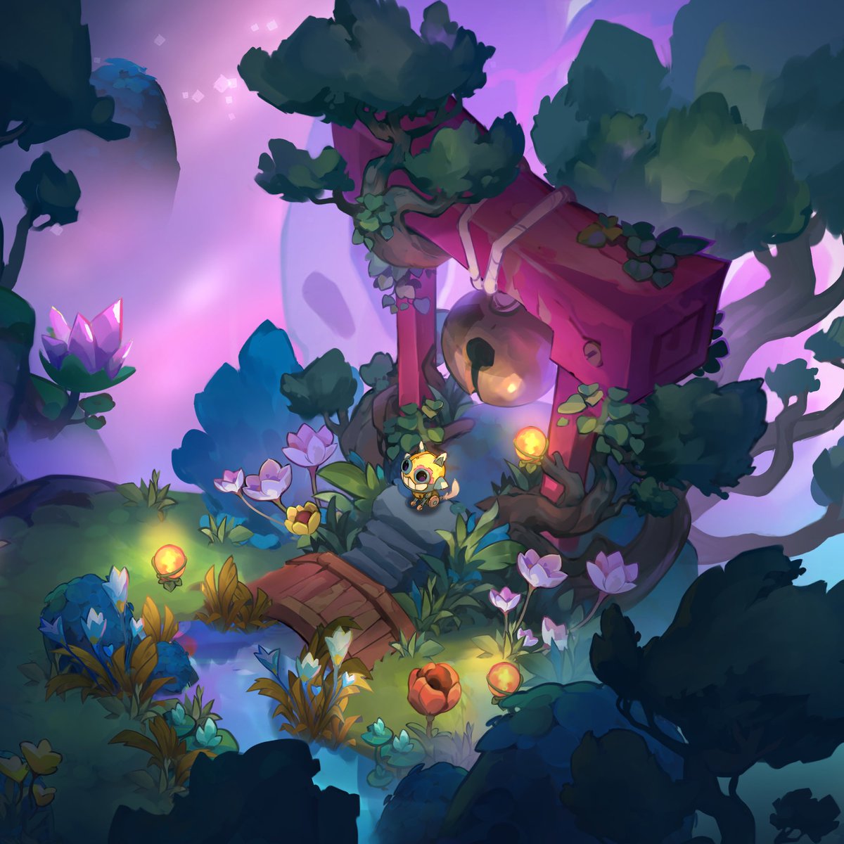 While exploring XOP, you might stumble upon a weird character… Meet  Cat GPT, a robot who loves flowers🤖🌻
#screenshotsaturday #indiegame #IndieGameDev #gameart #conceptart #cozygames #wholesomegames