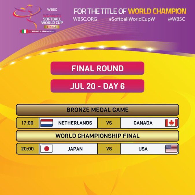 textowntigers's tweet photo. 🥎🏆🔜 Om 17 uur spelen de oranje softbalsters tegen Canada en gaan zij op jacht naar de eerste WK medaille in de historie van het Nederlands softbal! 
Juich de TTT’ers Lindsey, Dinet en Annemiek en de andere meiden van @teamnlsoftball naar de overwinning en de bronzen plak! https://t.co/wez2myRgeI