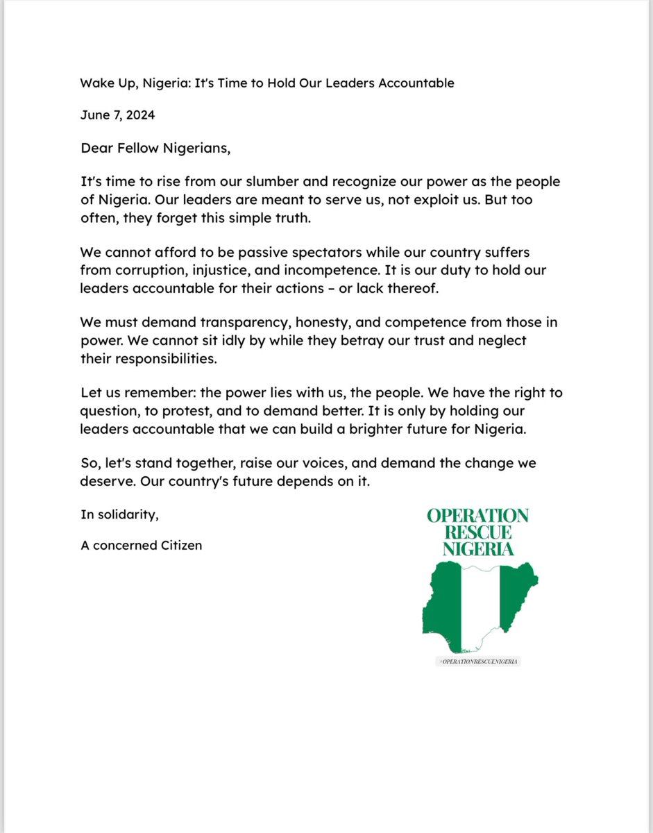 General_Oluchi's tweet image. Dear Nigerians, please print and share this letter to distribute on the protest ground! Bayo and his bosses do not mean well for you! Rise up and demand for your rights!  You can find link to other letters here: drive.google.com/drive/folders/…