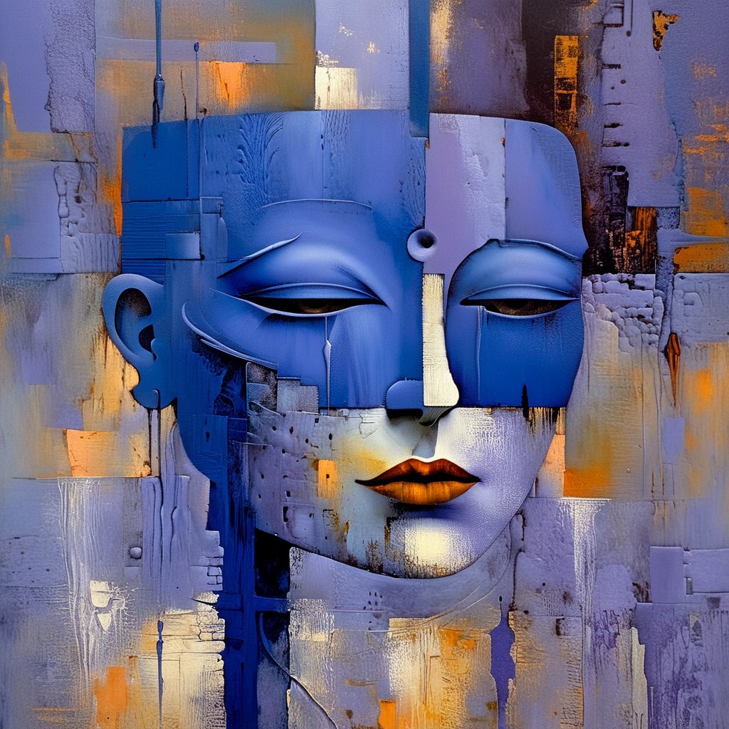 andy_corah's tweet image. Subtle Thrill: 🙂

In textured strokes, a face reveals,
Subtle thrill beneath the veils.
Abstract forms and muted hue,
Repressing joy in quiet view. 🎨✨

#AIart #textured #Excited