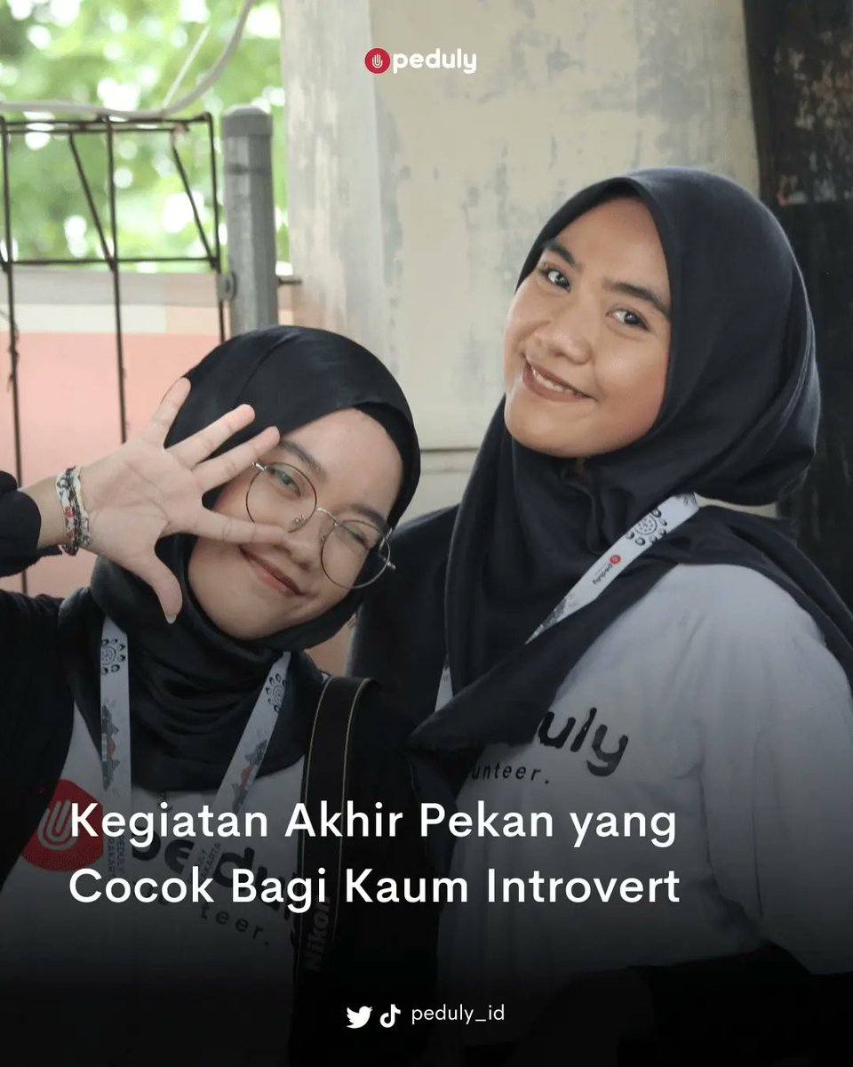 peduly_id's tweet photo. Rekomendasi kegiatan akhir pekan untuk kaum introvert 🙂‍↔️🫵🏻

#infovolunteer #volunteerpeduly #pedulyindonesia https://t.co/knJeD0xQ2u