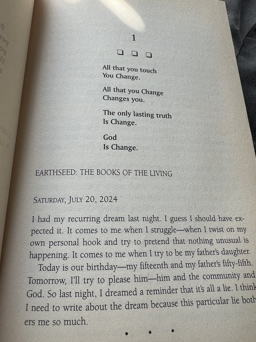 Today is July 20, 2024, the start of the first chapter of Octavia Butler’s  #ParableOfTheSower

Happy Parable Day.