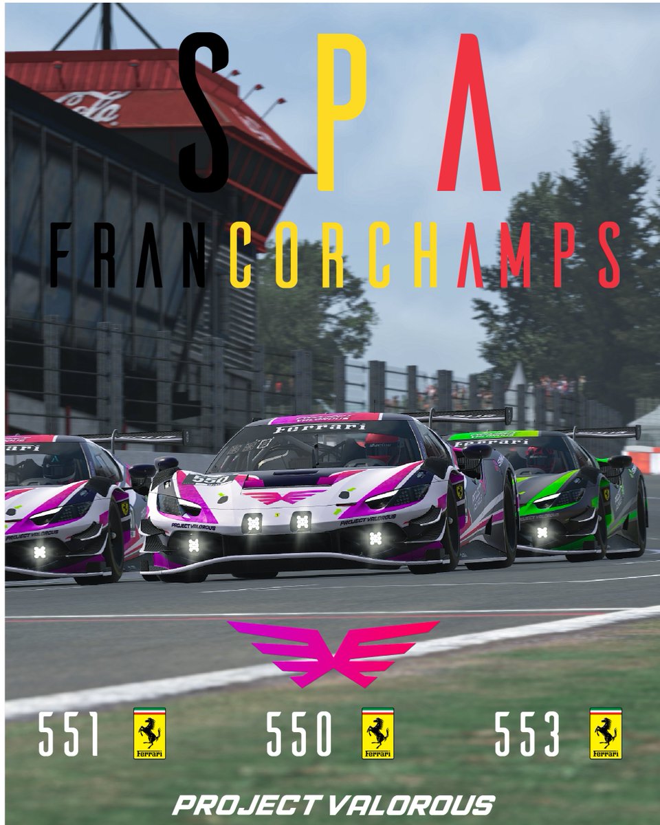 ProjectValorous's tweet photo. WE BARACK 🫡 Been a while since our last post, and what a better way to return than with one of the best special events of the year🥵 the 24 Hours of Spa🇧🇪 The road to this has been spicy, and so is the forecast🌧️

🔴12:30GMT https://t.co/scZ08qO3vF
📸@DanielLaursen47 https://t.co/oRRP1B1ugG