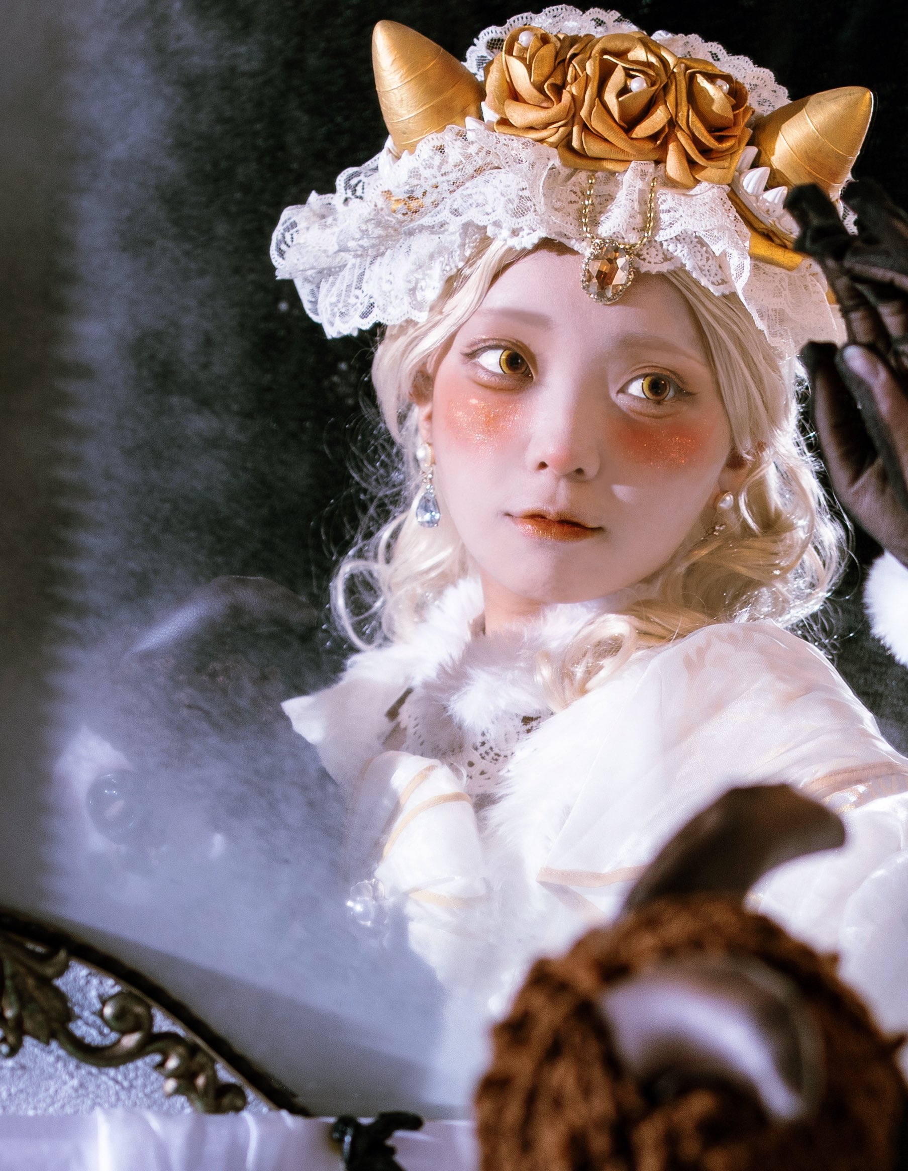 あこ❤ オープンジップフェイクレイヤーアシンメトリーチェック柄シャツ