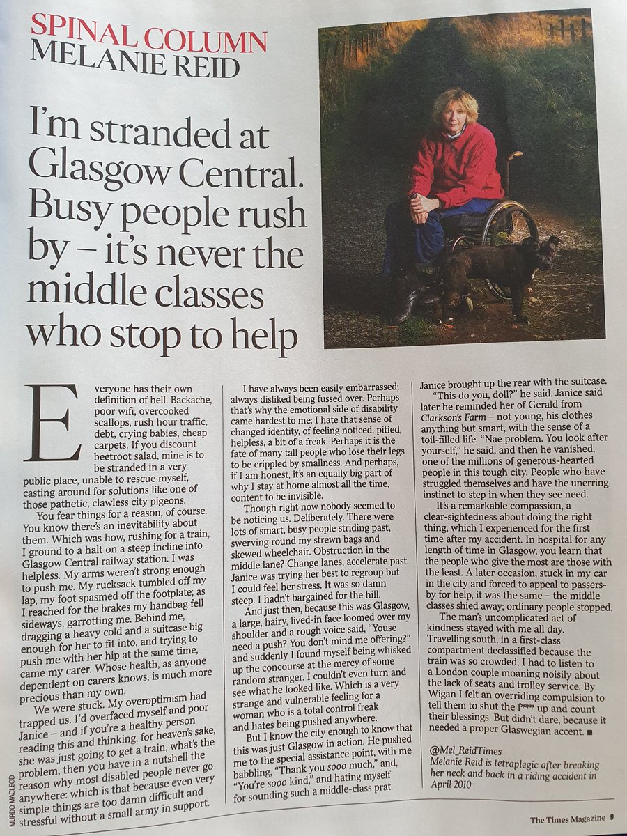 GoodleighCl's tweet photo. Brilliant article in this week's @thetimes magazine by @Mel_ReidTimes Hugely emotive. Struck a chord. Our modern lives are so frantic, we get so wrapped up in ourselves... Lesson of our times. https://t.co/lNYo3kyJzU