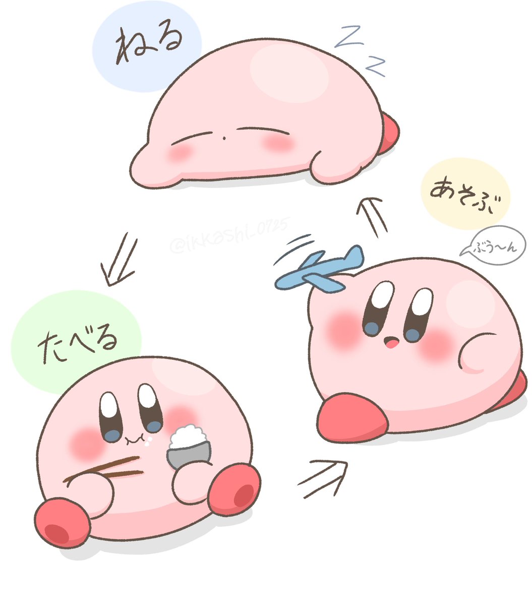 カービィちゃんの1日ルーティン☀️🌙
#カービィ
#カービィイラスト