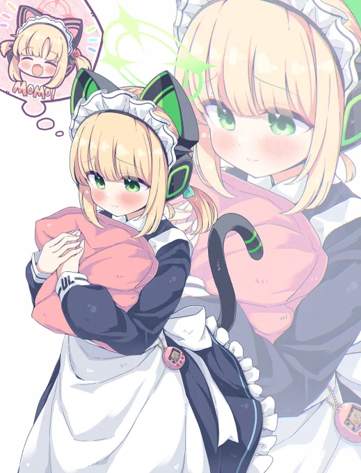 一日限定甘えん坊モードになっちゃったけどお姉ちゃんが不在でモヤモヤしてるミドリちゃん絵です#ブルアカ 