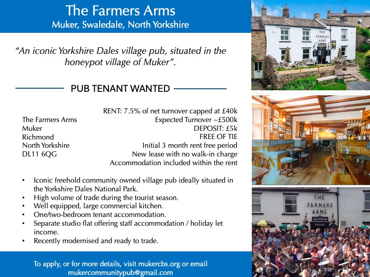As the sale progresses we're now starting the hunt for a tenant for the wonderful Farmers Arms! Please email mukercommunitypub@gmail.com if you're interested. Each &amp; every retweet would be greatly appreciated.