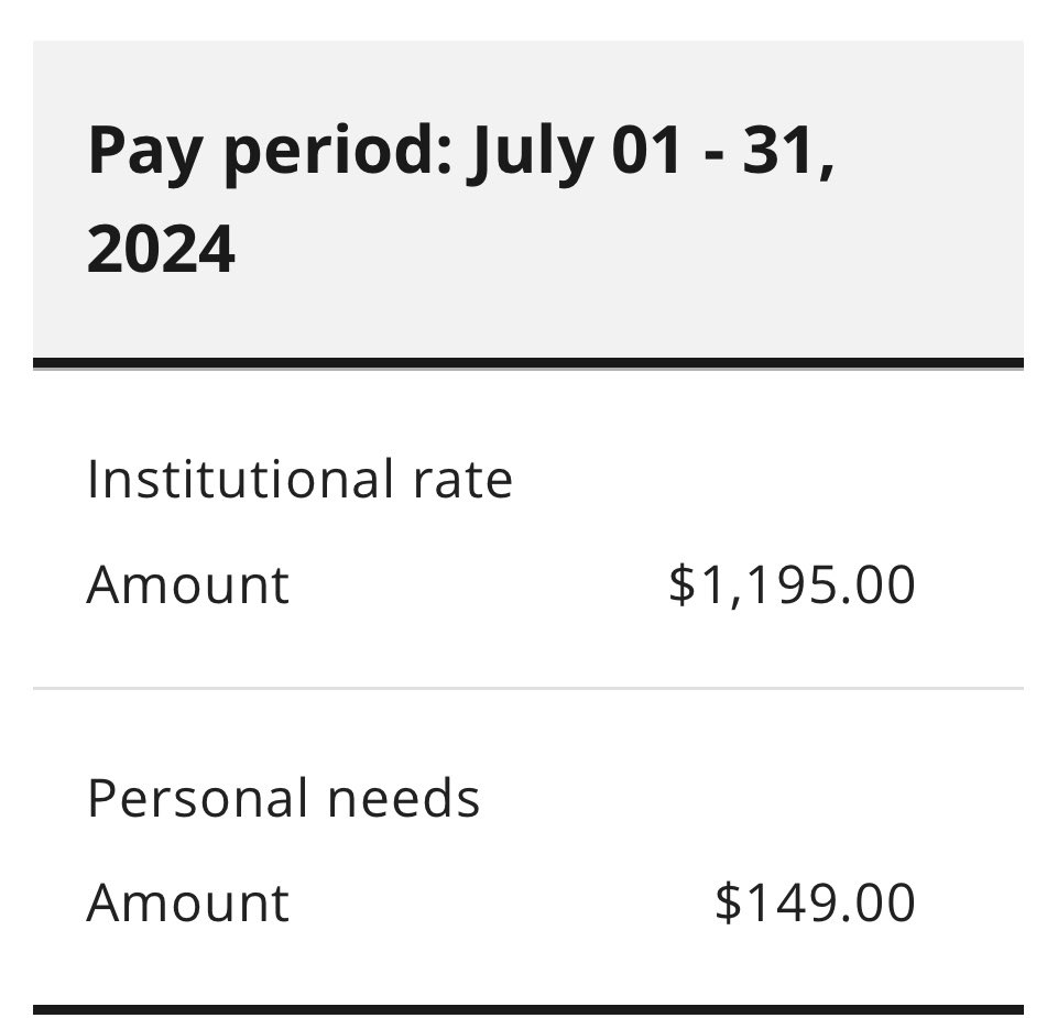 ONfghr's tweet photo. ODSP recipients who reside in group homes never get an increase to their personal needs allowance, but the agencies who run them do get a (much needed) increase.
Residents give $25-$100 of PNA to agencies for…1/2

@MichaelParsa @fordnation @MTaylorNDP @BonnieCrombie https://t.co/xckZegjyAt