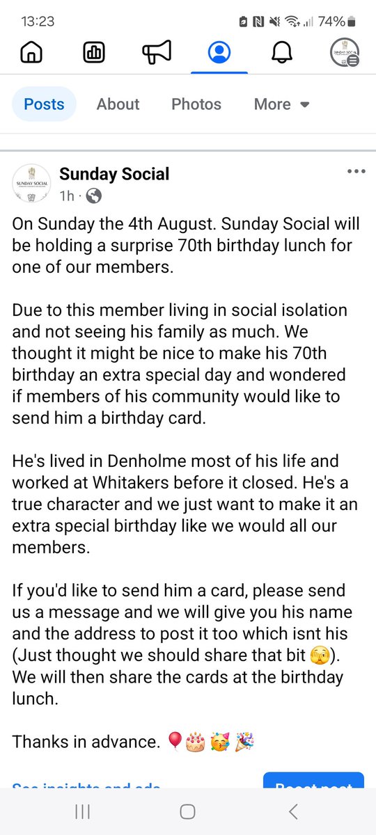 Denholme Youth Cafe (Charity) (@denholmeyc) on Twitter photo Can you help make this gents 70th birthday by sending him a card. Please feel free to pop us a message for further information. Let's make his 70th birthday the best. <a href="/KeighleyNews/">Keighley News</a> <a href="/NHWDenholme/">denholmenhw</a> <a href="/DenholmeReports/">Denholme Contact Point</a> <a href="/Bradford_TandA/">Telegraph & Argus</a> Can you help make this gents 70th birthday by sending him a card. Please feel free to pop us a message for further information. Let's make his 70th birthday the best. <a href="/KeighleyNews/">Keighley News</a> <a href="/NHWDenholme/">denholmenhw</a> <a href="/DenholmeReports/">Denholme Contact Point</a> <a href="/Bradford_TandA/">Telegraph & Argus</a>