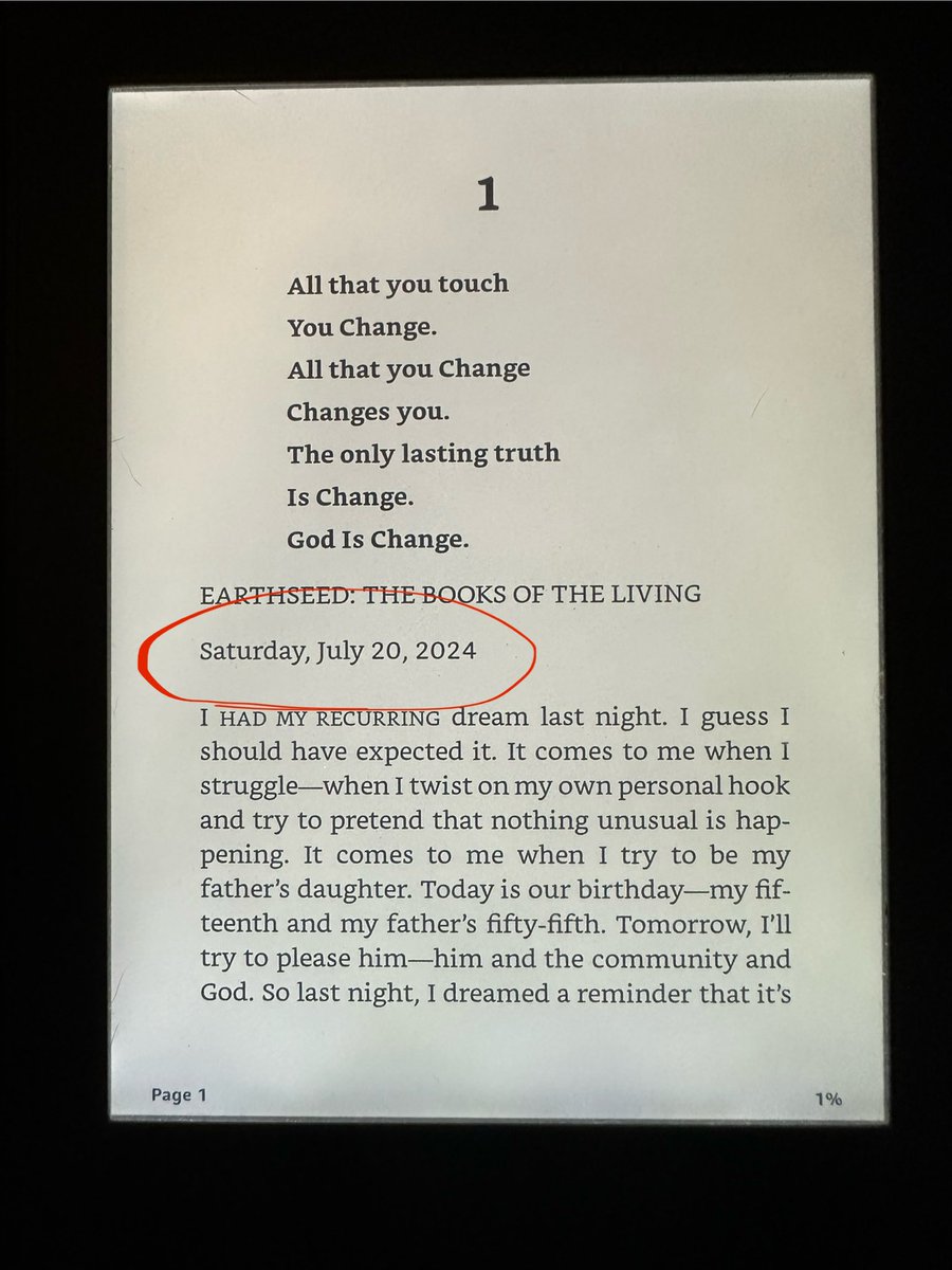 yarnsalegoth's tweet image. Welp, happy #ParableoftheSower day to all who have been slowly watching this 1993 dystopian novel by Octavia E. Butler become reality over the past 8 years.