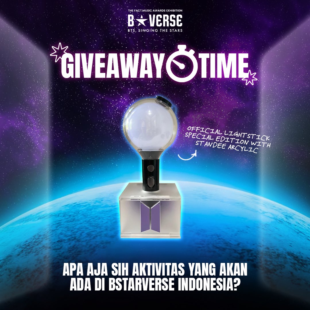 📢📢ARMY-DEUL📢📢
Saatnya giveaway lagi nih~ Yang udah nonton video sneak peek B☆VERSE di postingan sebelumnya pasti bisa jawab deh! Yuk, ikutan! 
#BTSGiveaway #BSTARVERSEIndonesia